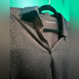 Abercrombie button blouse amber shimmer XS